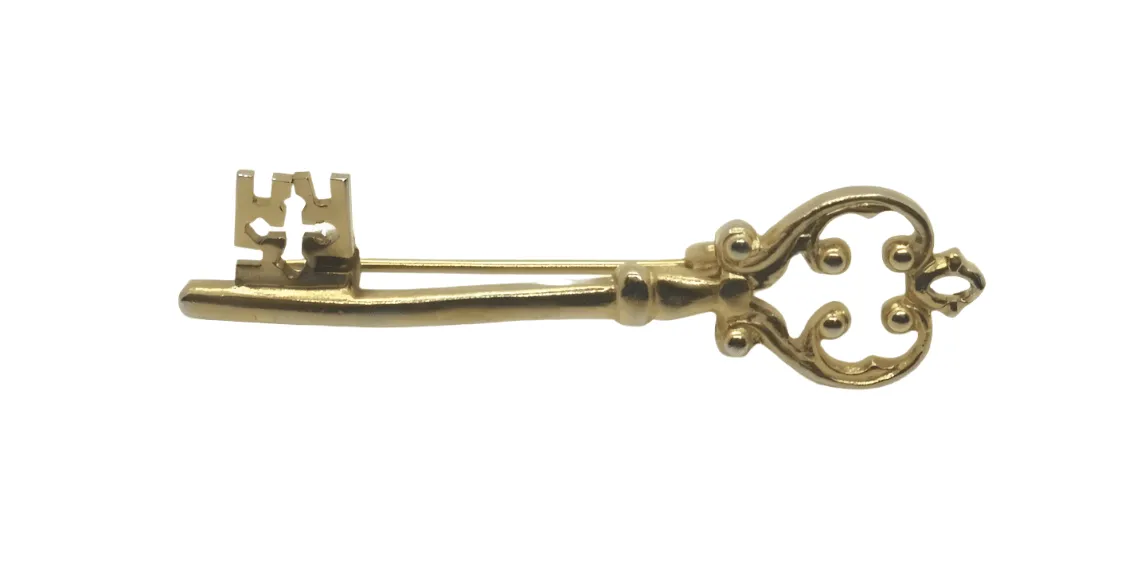 Exquisite Tiny Vintage Key Brooch