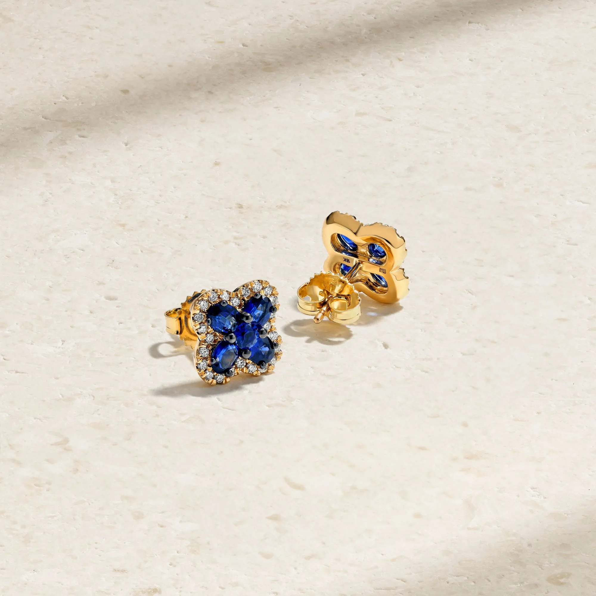 Felicity Sapphire and Diamond Stud Earrings