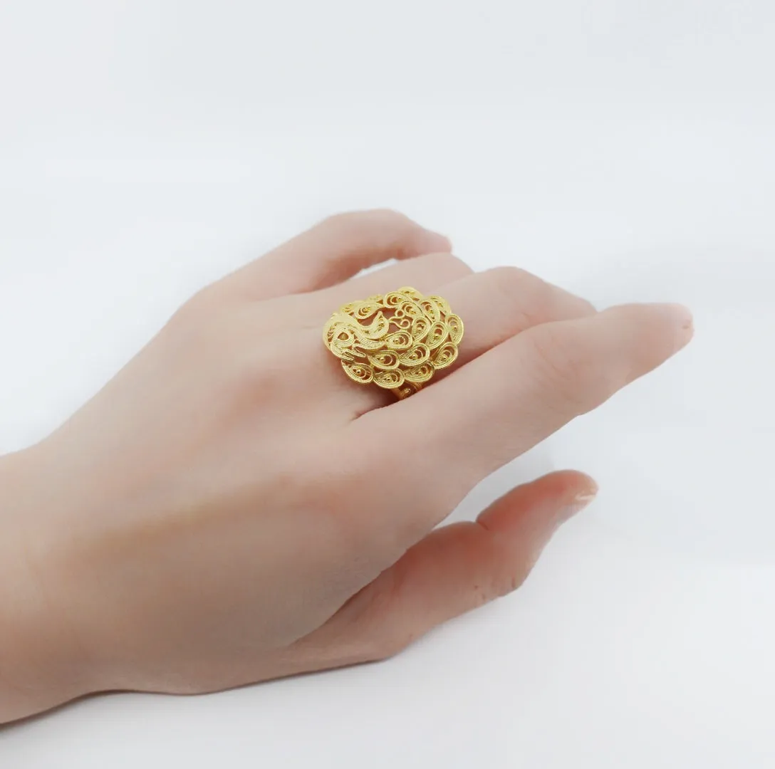 Filigree Phoenix Ring Gold