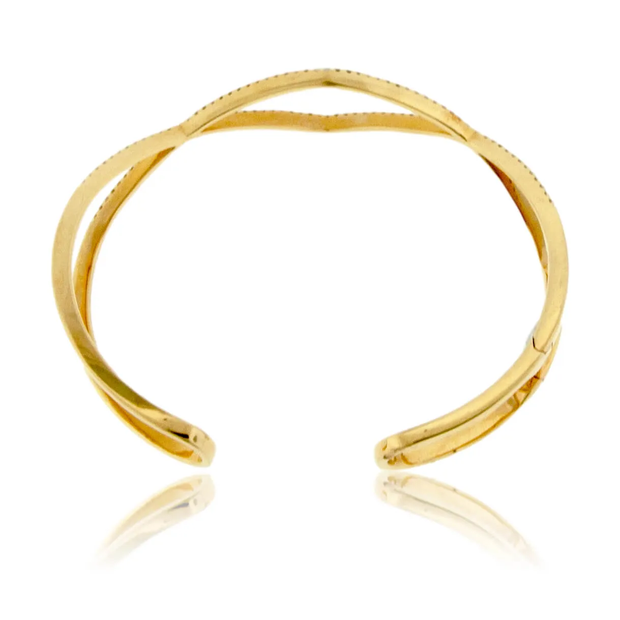 Flexing Diamond Yellow Gold Cuff Bracelet