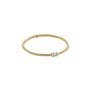 Fope 18K Yellow Gold Prima Collection Bracelet with Diamonds, X-Small Size