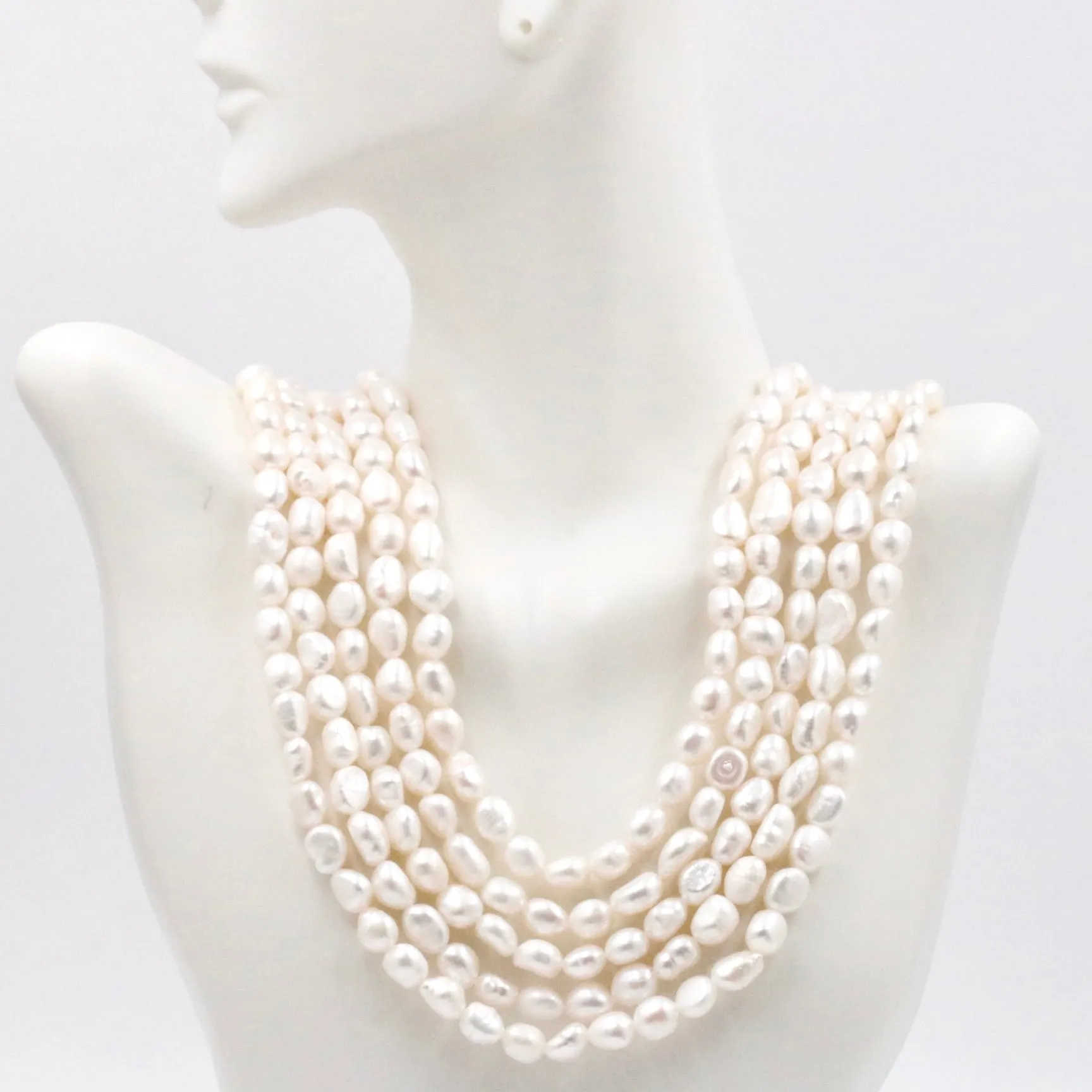 Fresh Water Pearls Necklace Cultured pearls 16-22 Inches Adjustable necklace Natural white pearl Freshwater Pearls SKU: 6143396