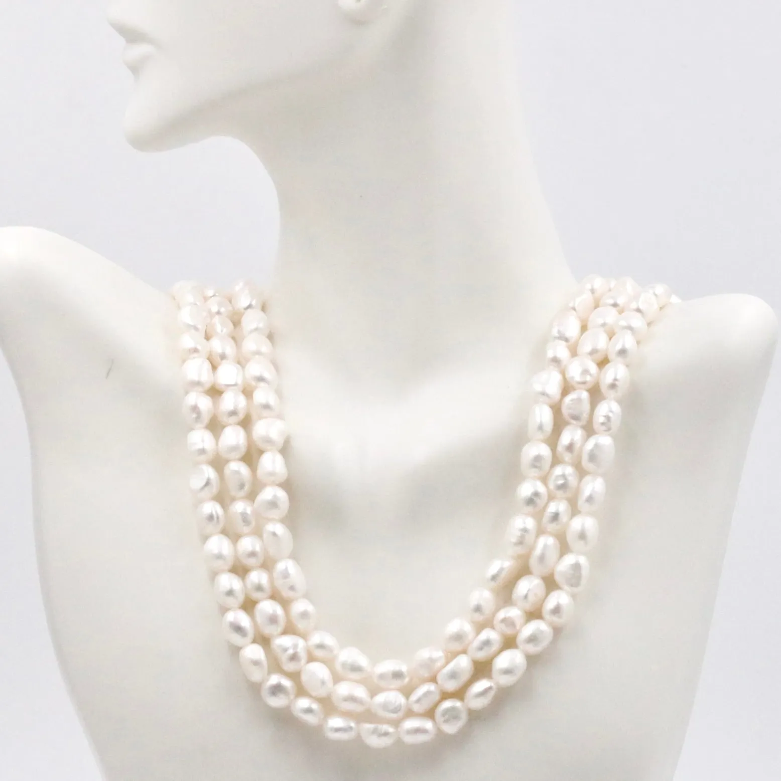 Fresh Water Pearls Necklace Cultured pearls 16-22 Inches Adjustable necklace Natural white pearl Freshwater Pearls SKU: 6143396