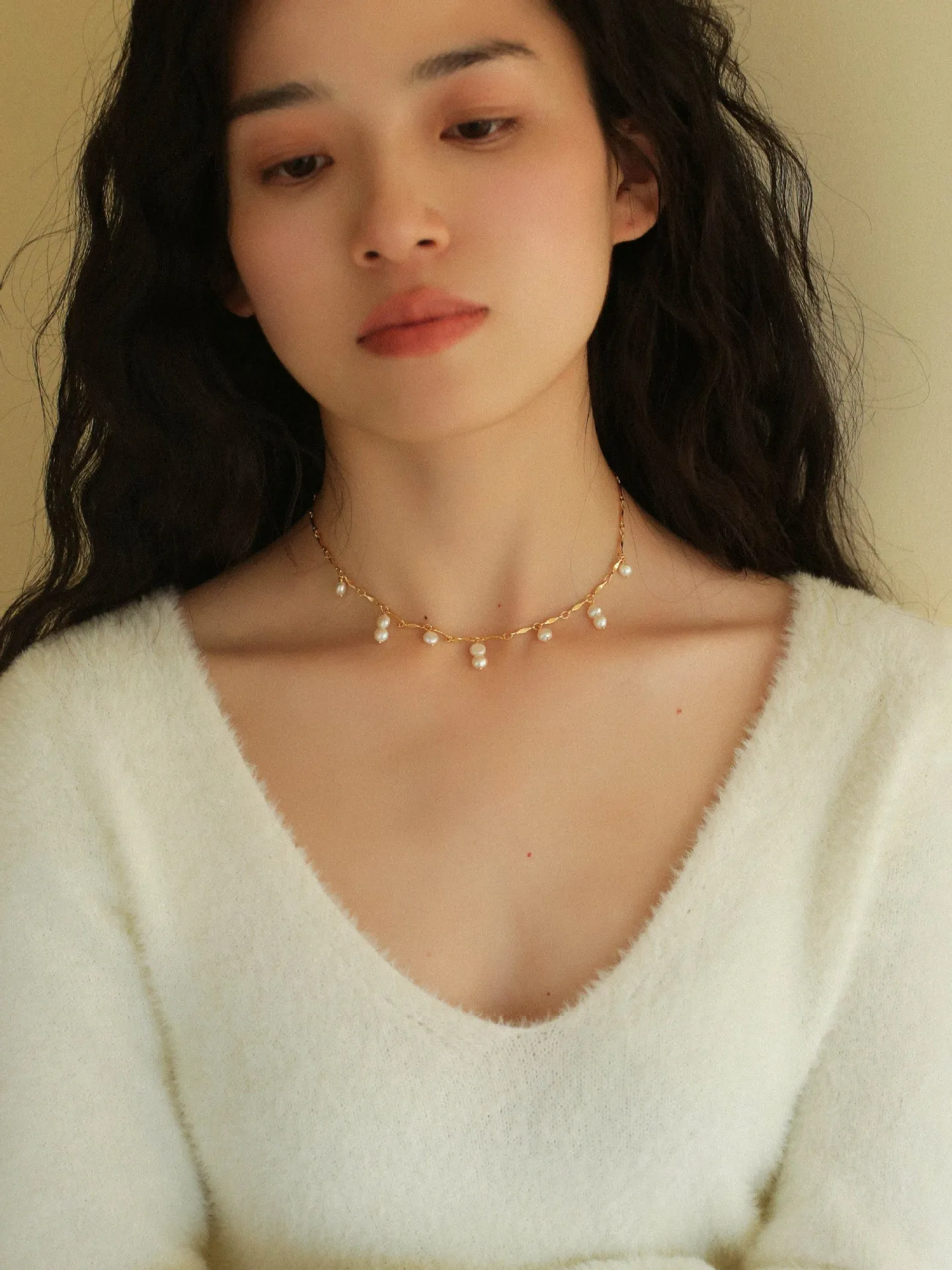 Freshwater Pearl Spliced Chain Necklace