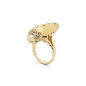 Gold Scarab Pop Art Diamond Ring