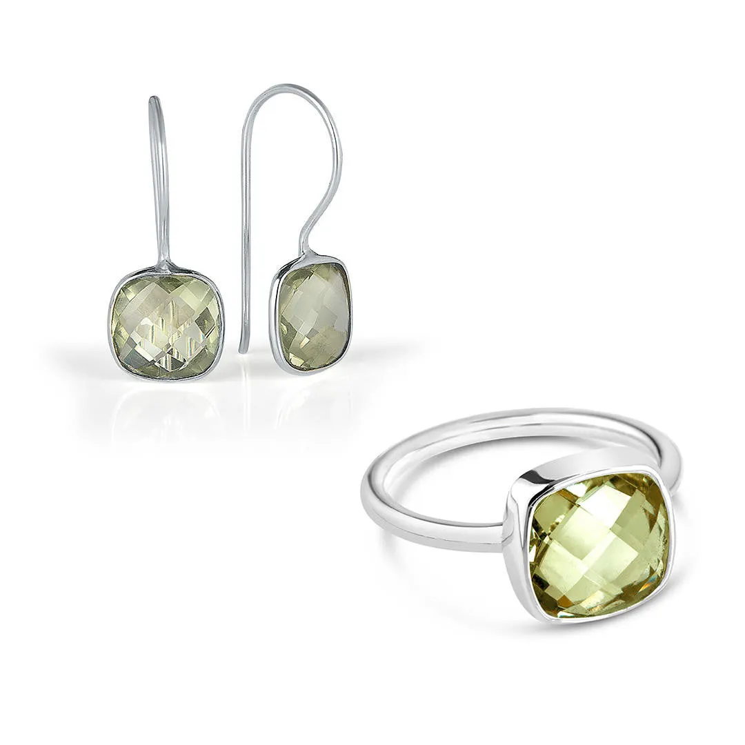 Green Amethyst Cocktail Ring | Silver