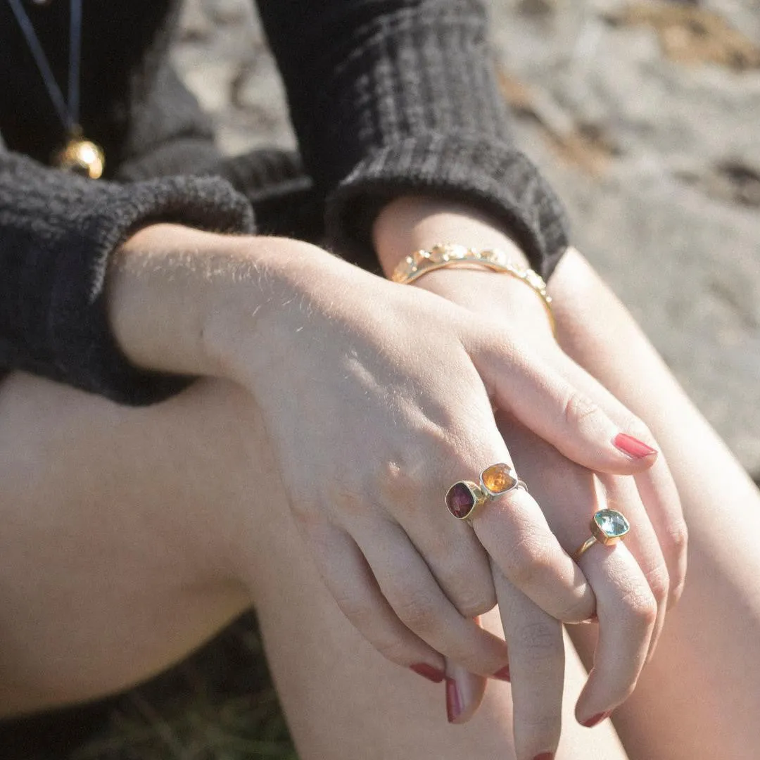 Green Amethyst Cocktail Ring | Silver