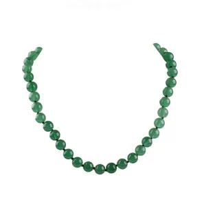 Handmade 10mm Natural Green Agate Gemstone Necklace