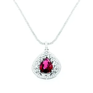 HIBISCUS DIAMOND AND GEMSTONE NECKLACE