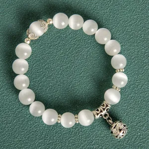 Hollow Ball Crystal Opal Beaded Bracelet 10MM