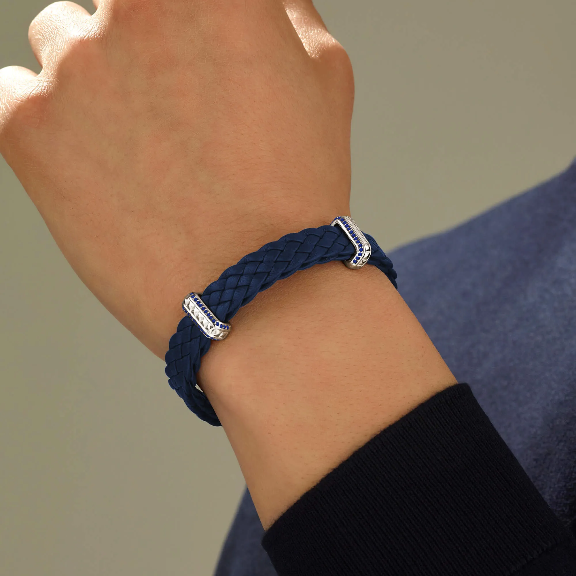 Iconic Sapphire Elements Leather Bracelet