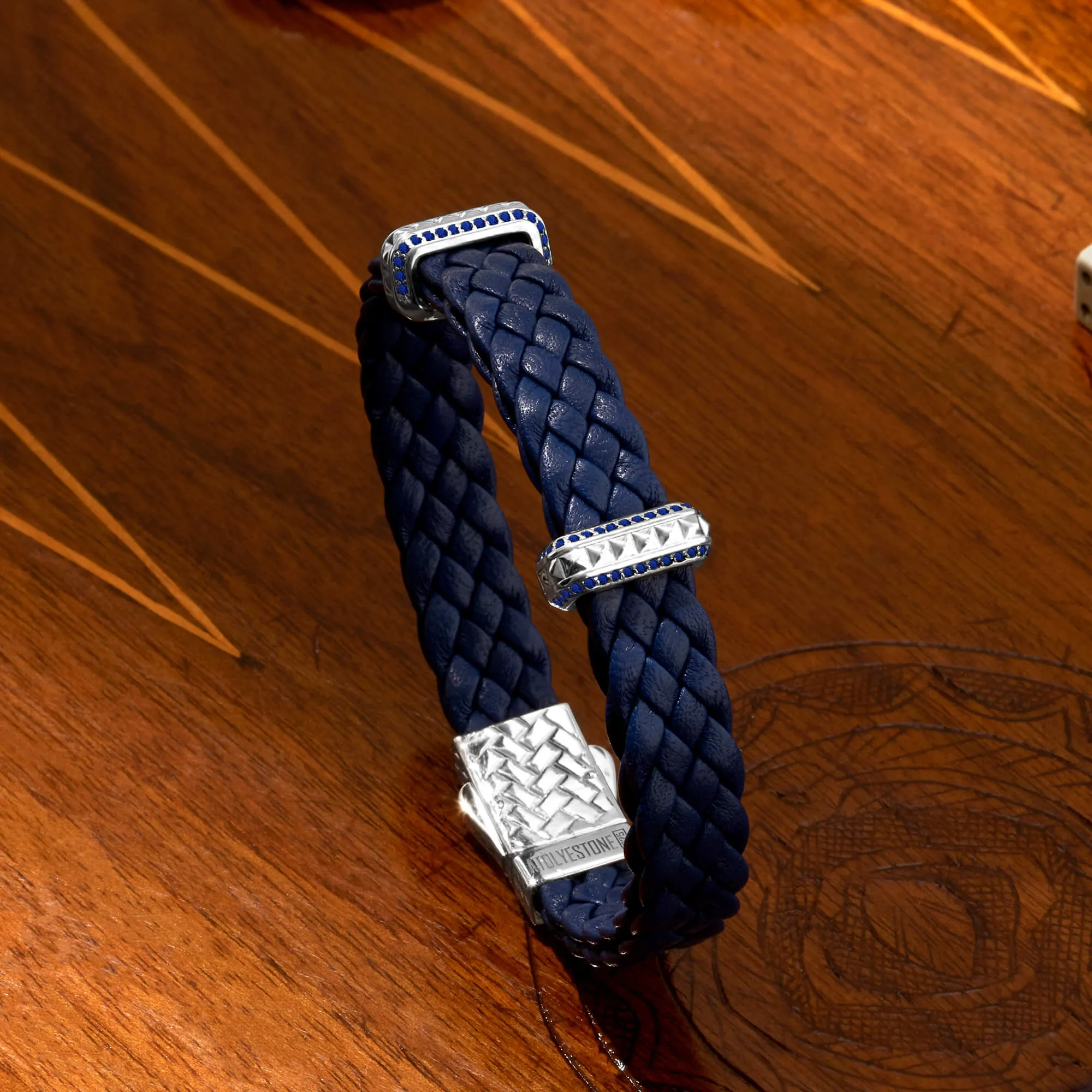 Iconic Sapphire Elements Leather Bracelet