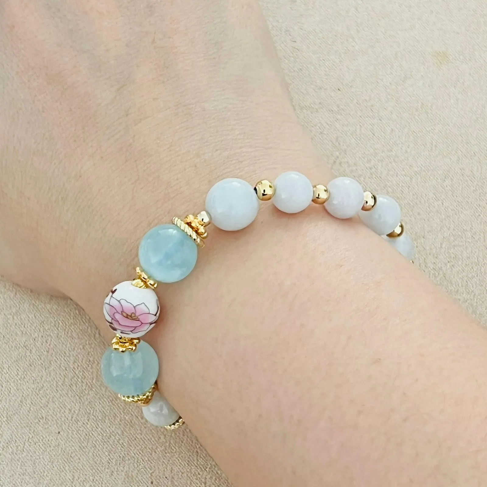 Jade & Aquamarine Bracelet