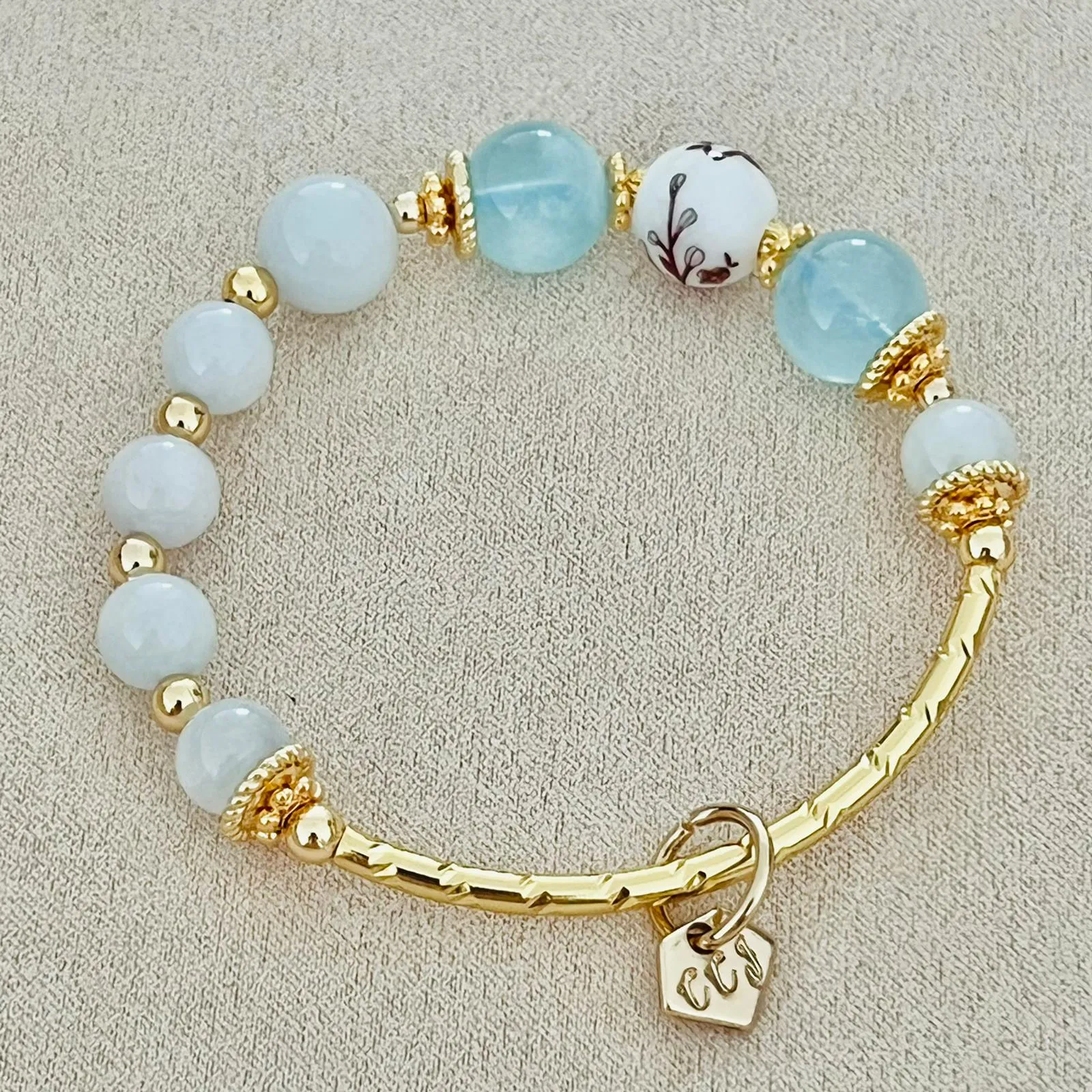 Jade & Aquamarine Bracelet