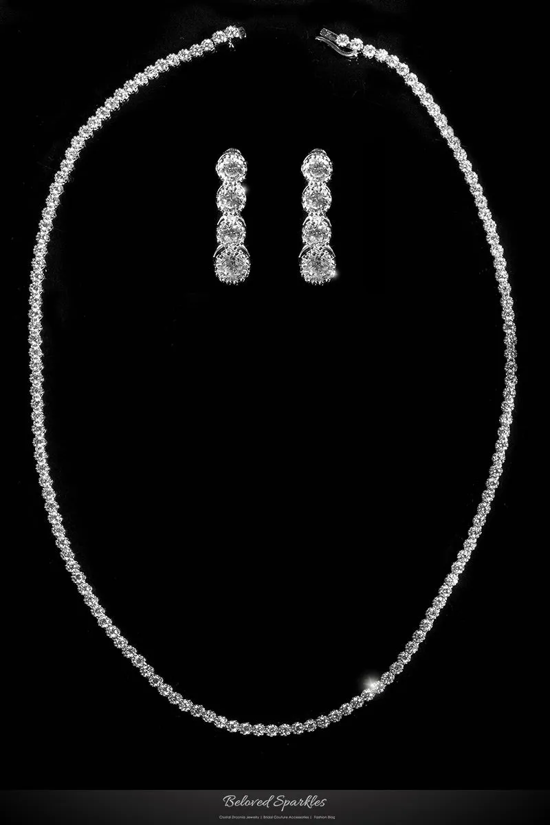 Jenny Classic Round CZ Tennis Necklace Set | 20ct