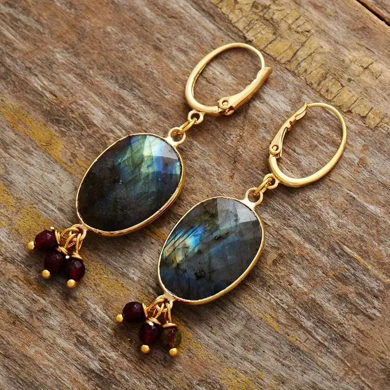 Labradorite Stone Earrings