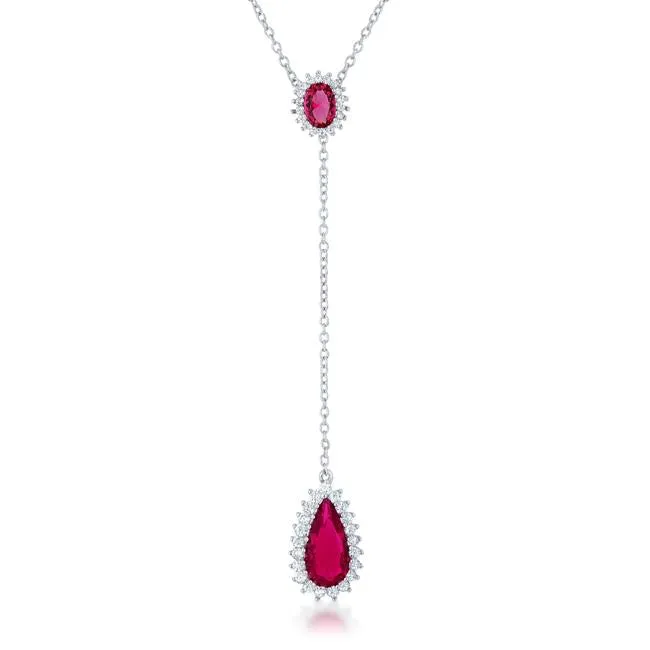 Lara Ruby Lariat Necklace