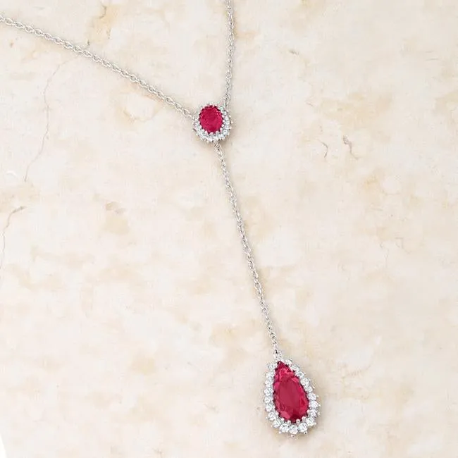 Lara Ruby Lariat Necklace