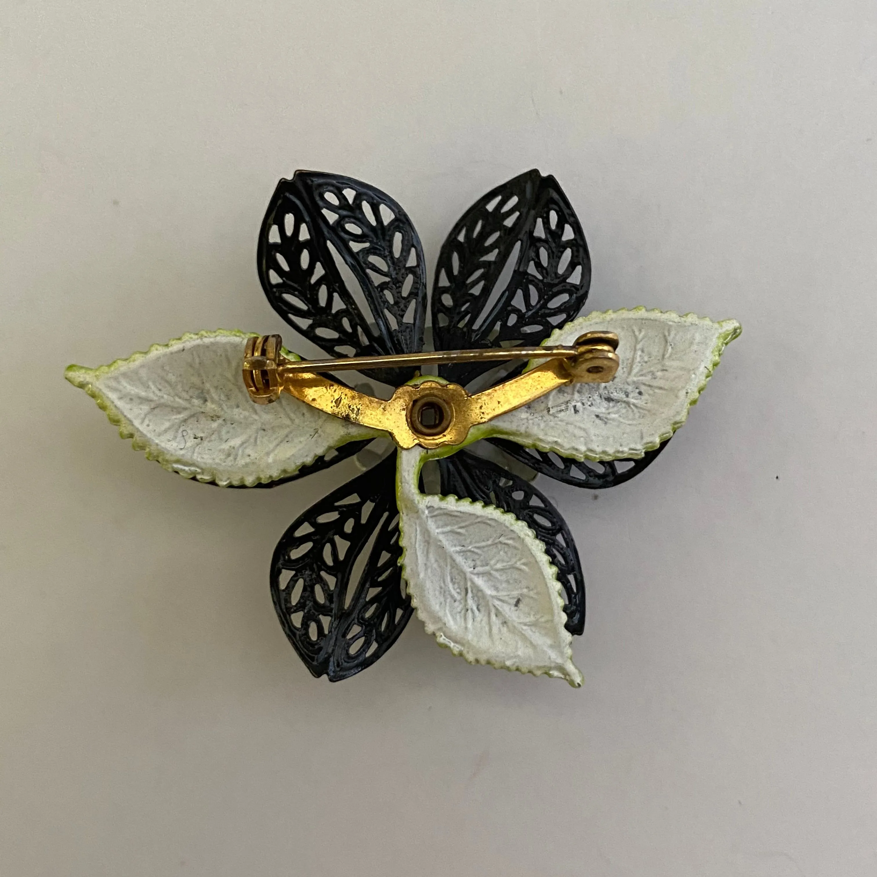 Late 60s/ Early 70s Unique Enamel Flower Brooch