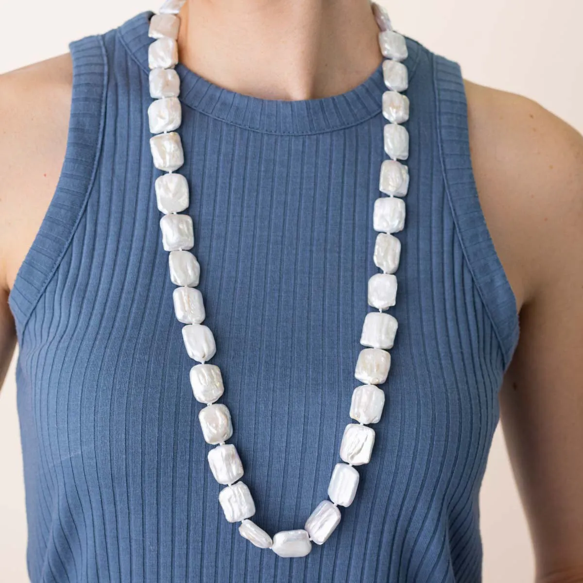 Long Baroque Pearl Necklace