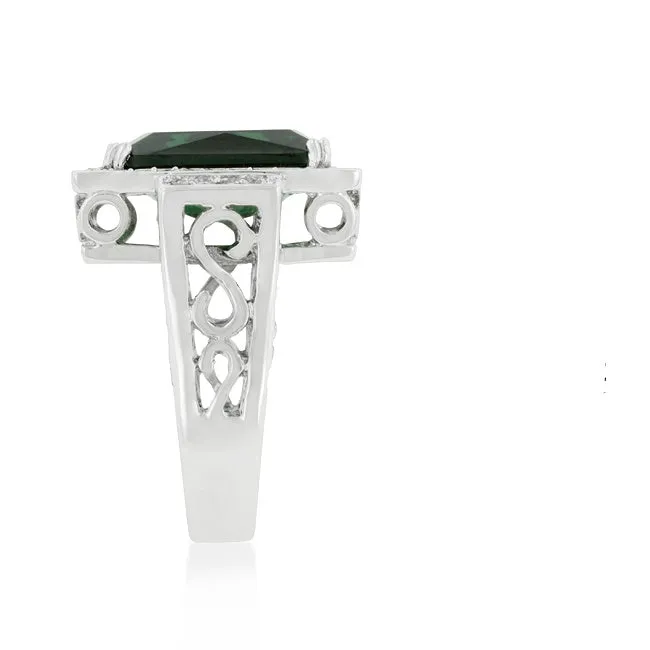 Louie 7ct Cushion Emerald Vintage Cocktail Ring | 8ct