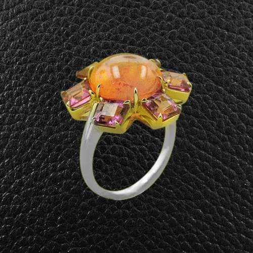 Mandarin Garnet & Rubellite Ring