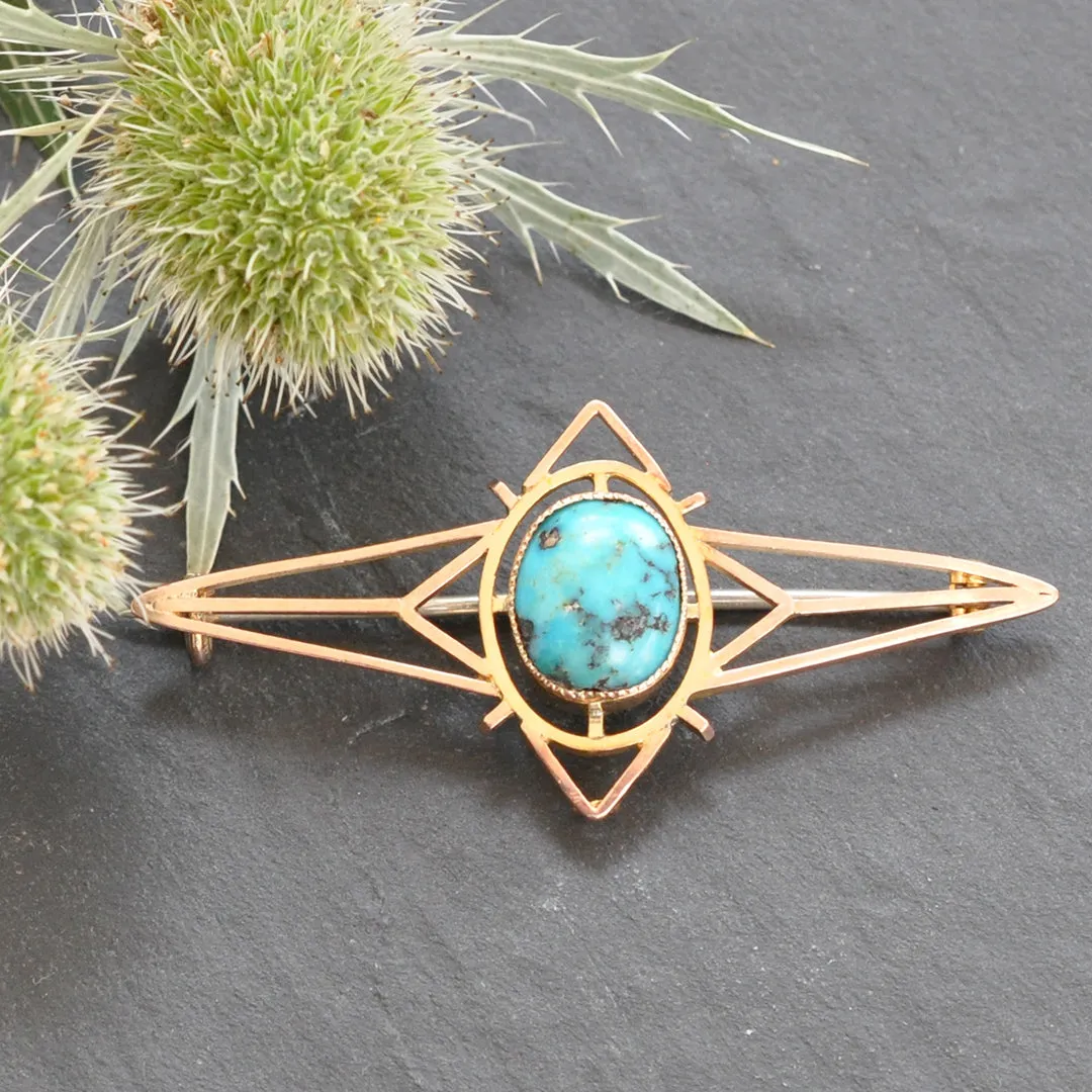 Matrix Turquoise Brooch