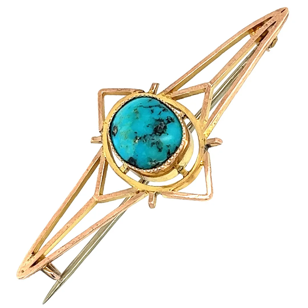 Matrix Turquoise Brooch