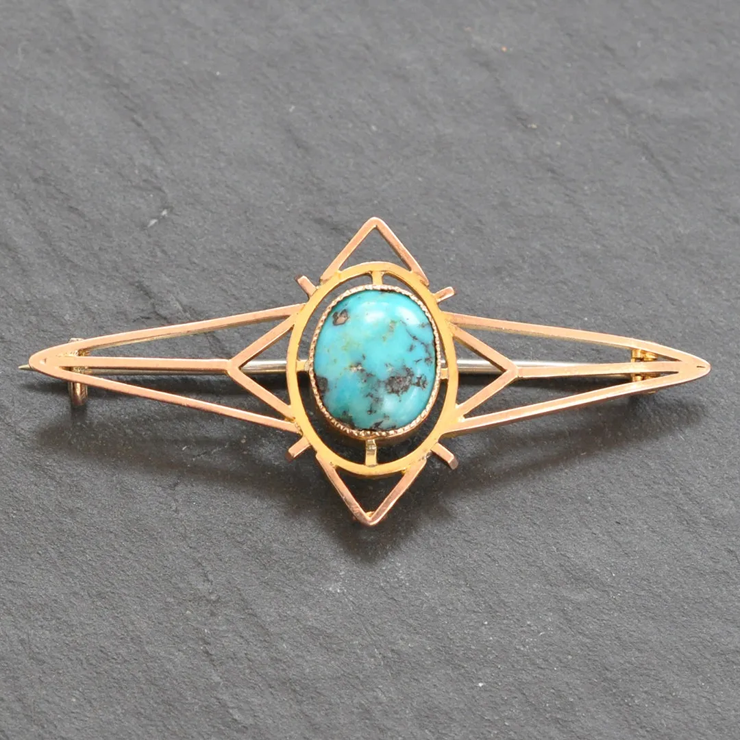 Matrix Turquoise Brooch