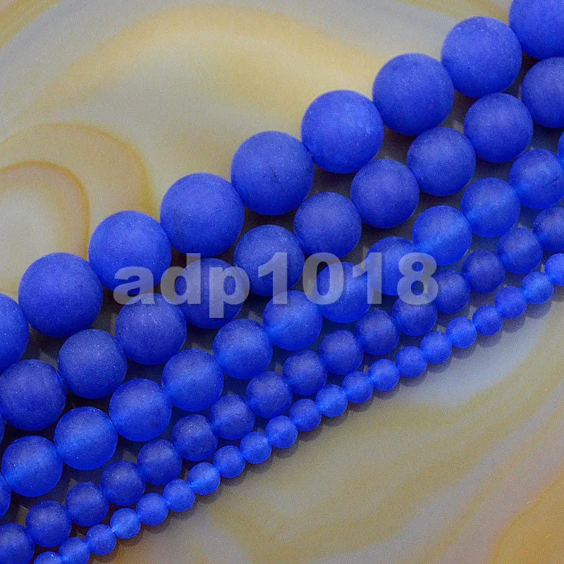 Matte Natural Jade Gemstone Round Loose Beads on a 15.5" Strand