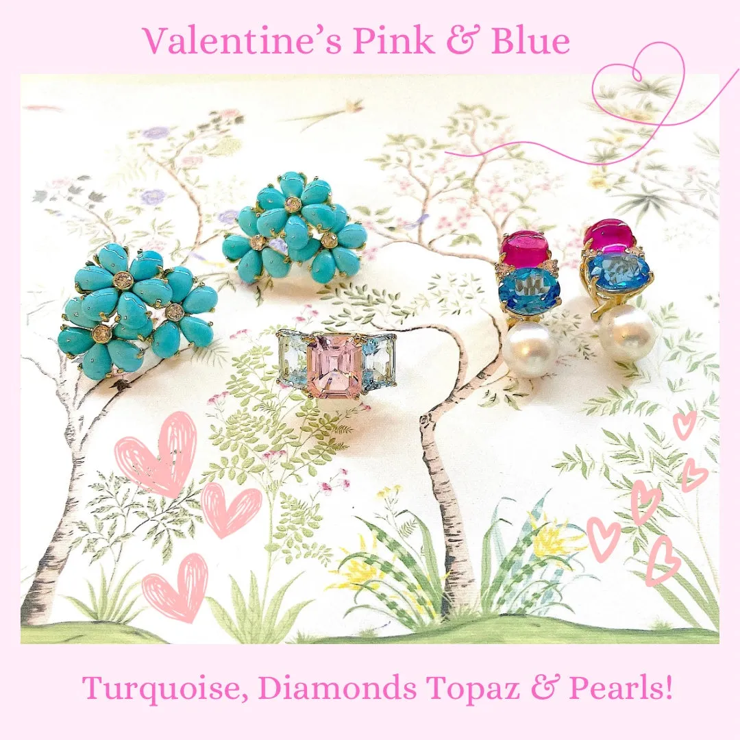 Medium GUM DROP™ Ring Blue Topaz Pink Topaz