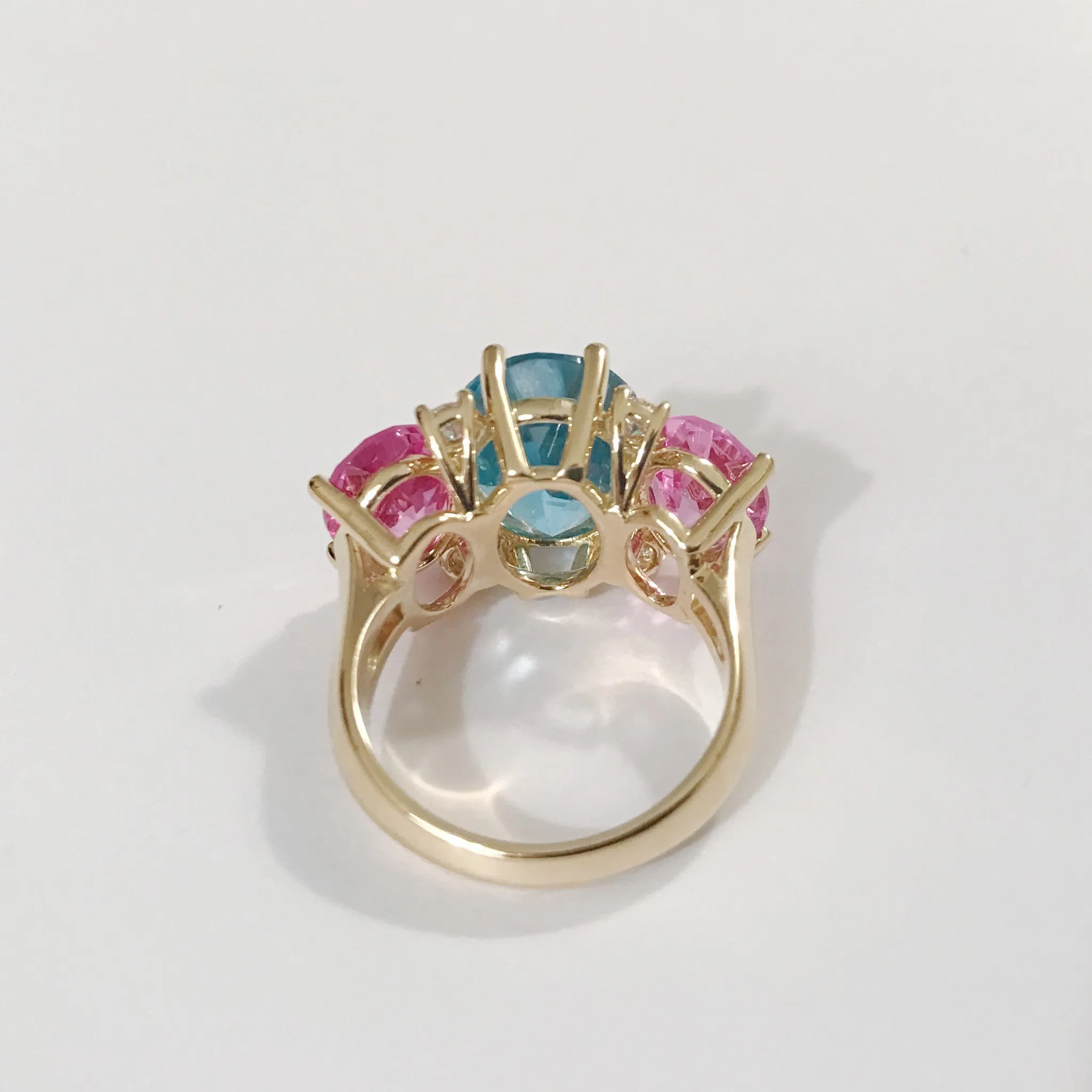 Medium GUM DROP™ Ring Blue Topaz Pink Topaz