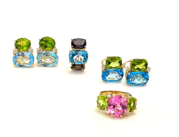 Medium GUM DROP™ Ring Blue Topaz Pink Topaz