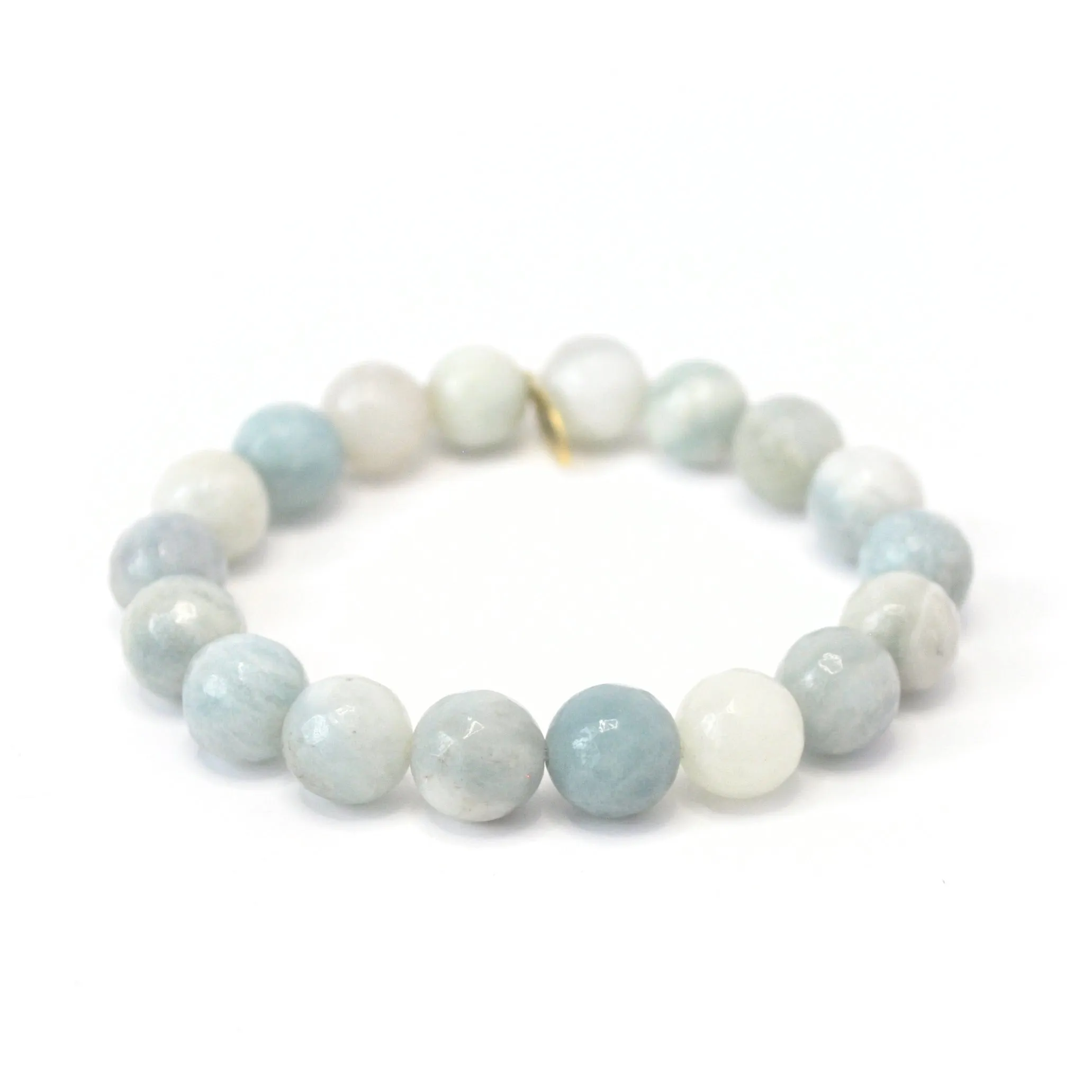 Mexican Crazy Lace Agate Bracelet with Boho Ring with Ice Aquamarine Bracelet