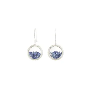 Mini Silver Sapphire Shaker Earrings