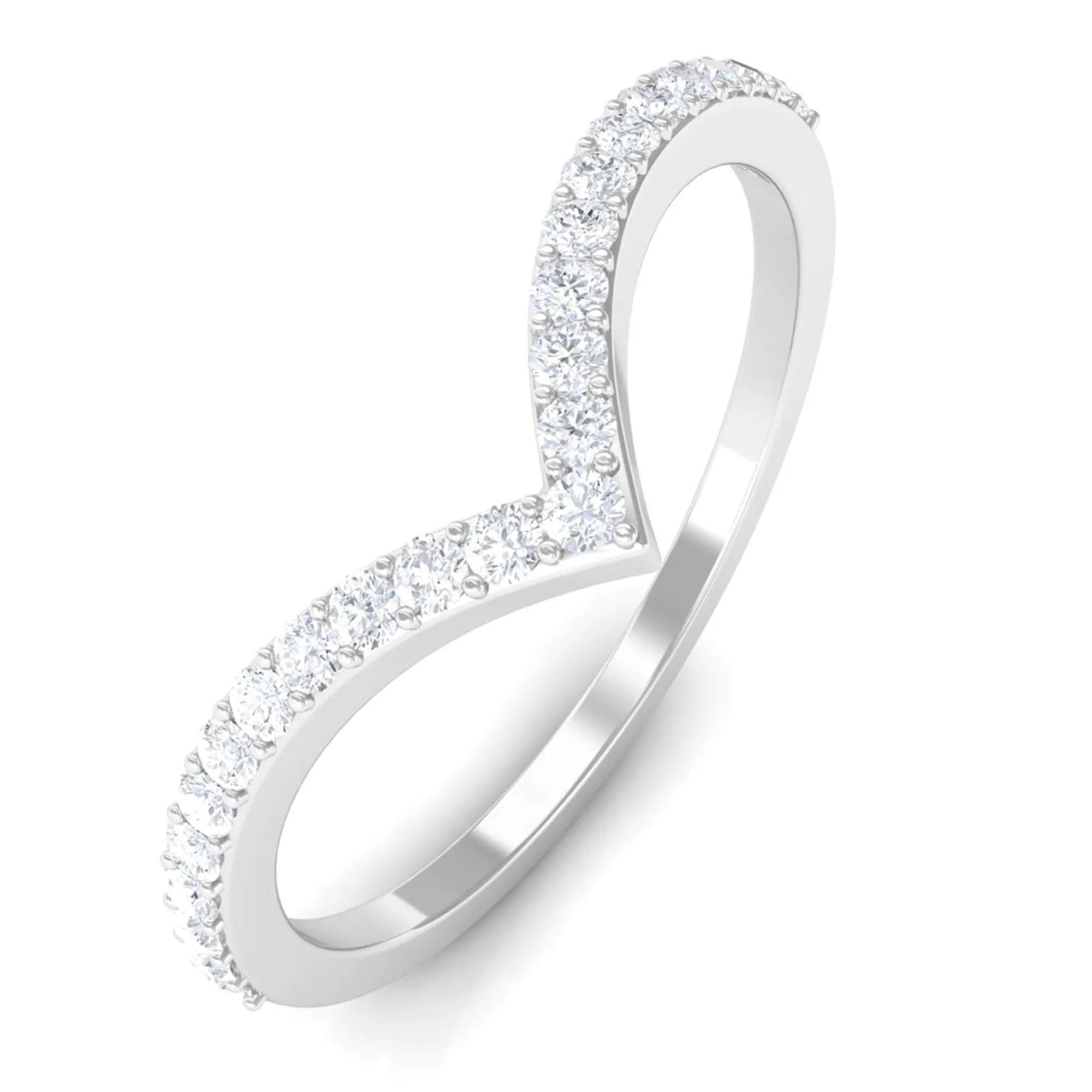 Moissanite Curved Wedding Ring Enhancer for Engagement Ring