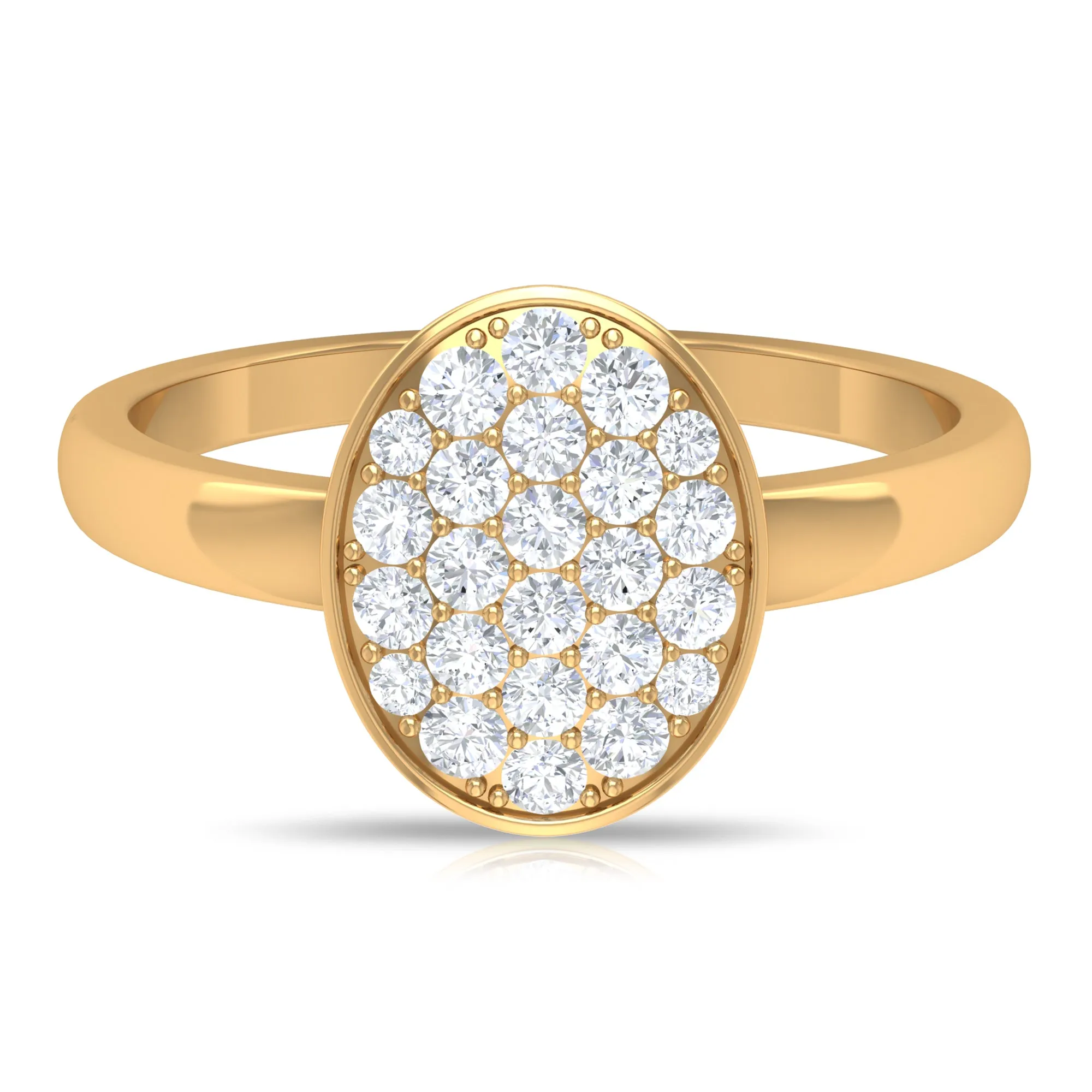 Moissanite Oval Cluster Engagement Ring in Gold