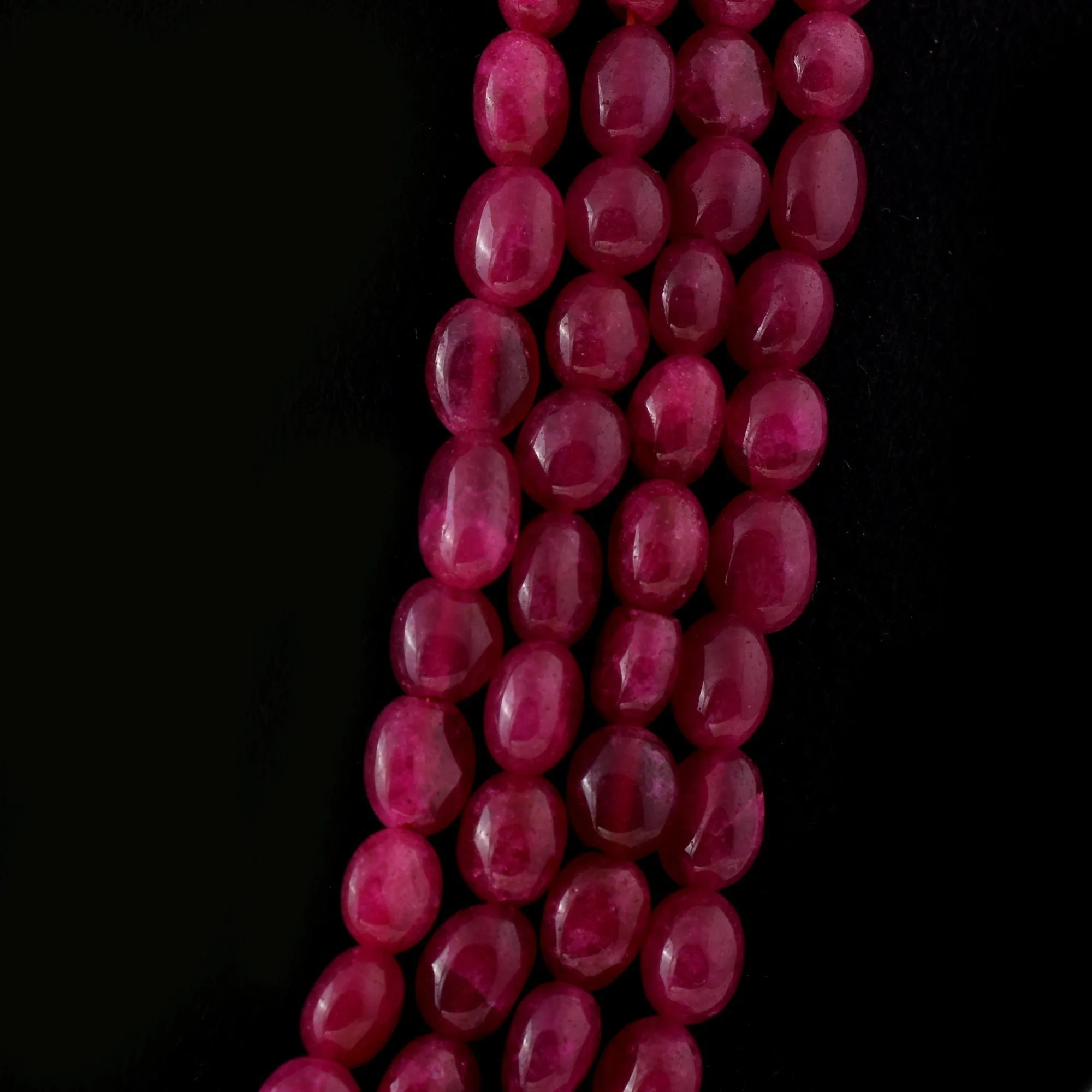 Multi Layered Ruby Gemstone Beaded Necklace