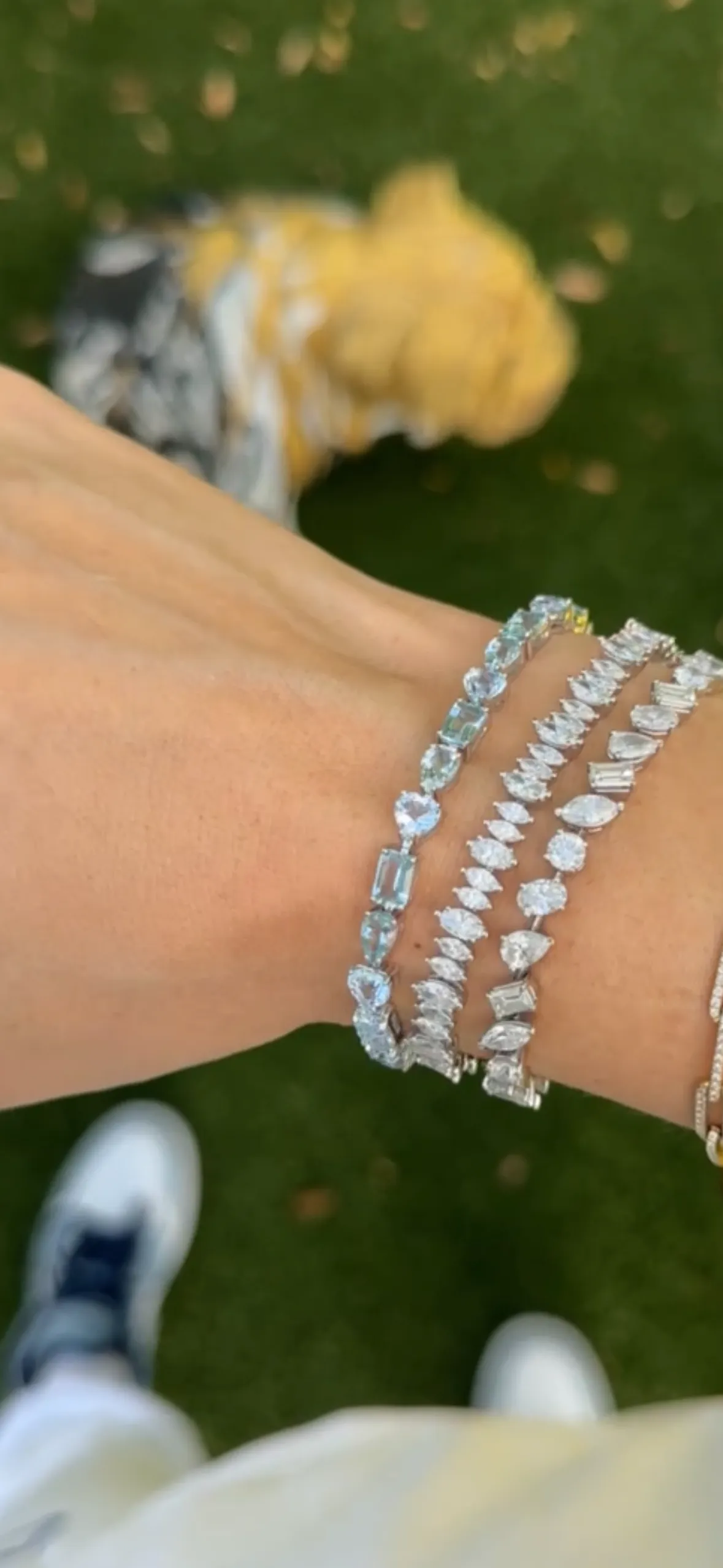 Multishape Aquamarine Tennis Bracelet