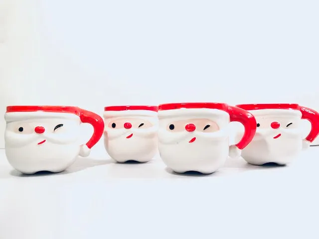 Napco Winking Santa Mug Set (Set of 4)