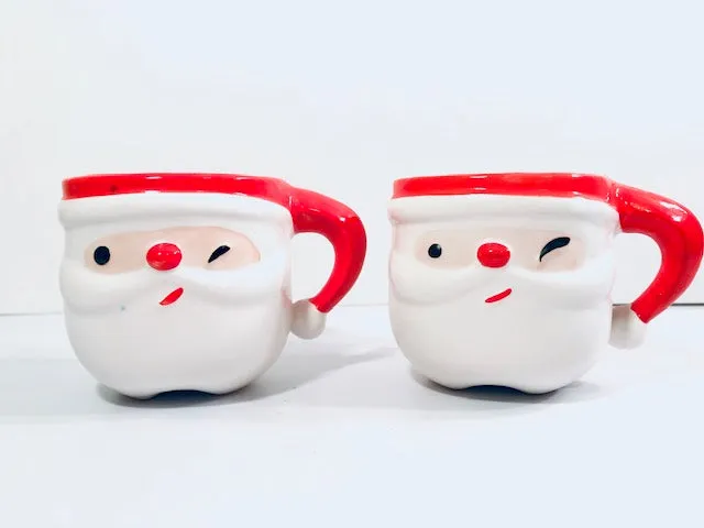 Napco Winking Santa Mug Set (Set of 4)