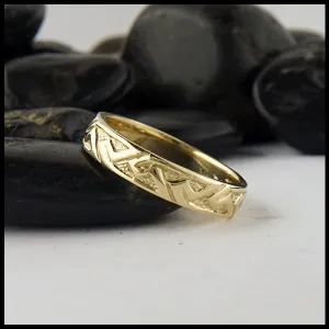 Narrow Pictish Key Pattern Ring in Gold