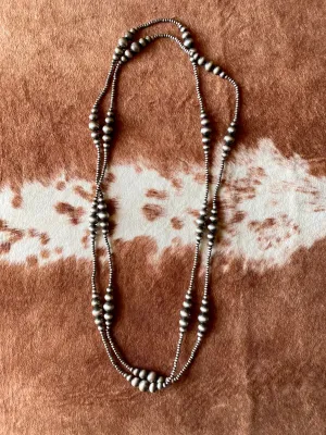 Navajo Style Pearl Long Necklace