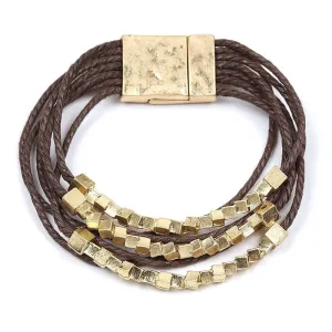 Nugget Cord Bracelet Gold