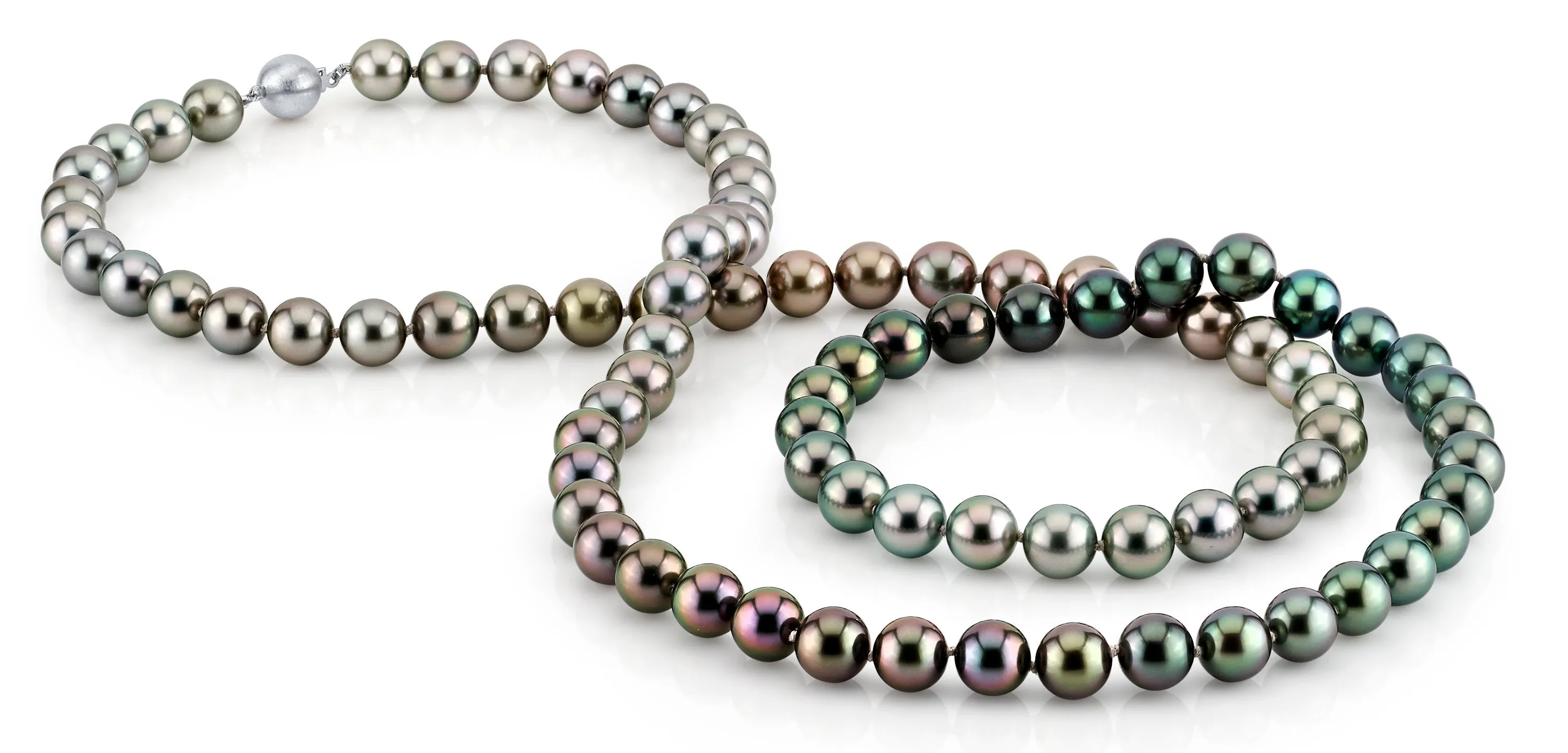 Ombre Color-Graduated Tahitian Pearl Opera Length Necklace, 9.0-10.0mm  - AAAA Quality