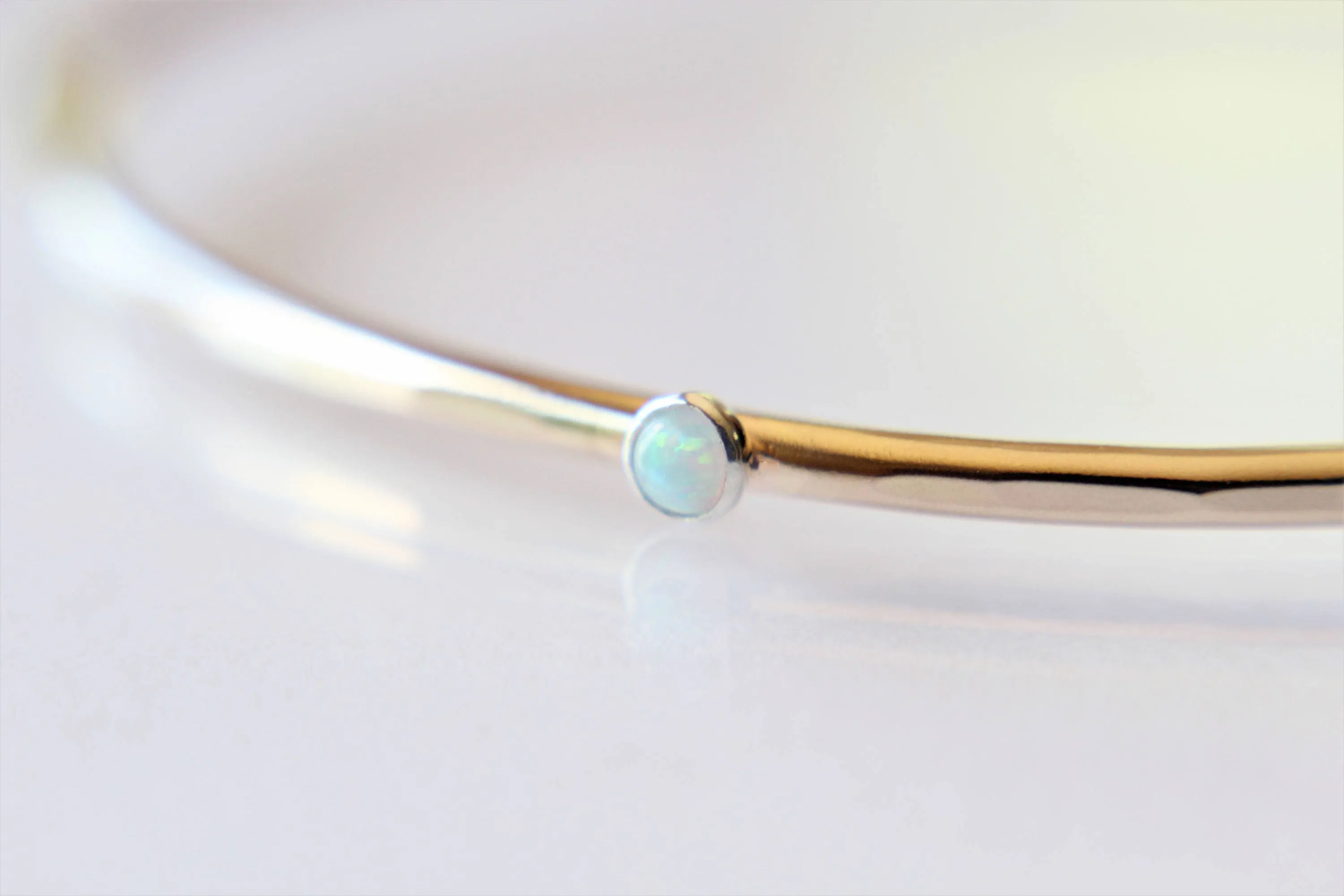 Opal Bracelet, Opal Jewelry, Gold and Opal Bracelet, Gold Layer Bracelet, Bangle, Modern Opal Bracelet, Simple Bracelet, Opal, Gemstone