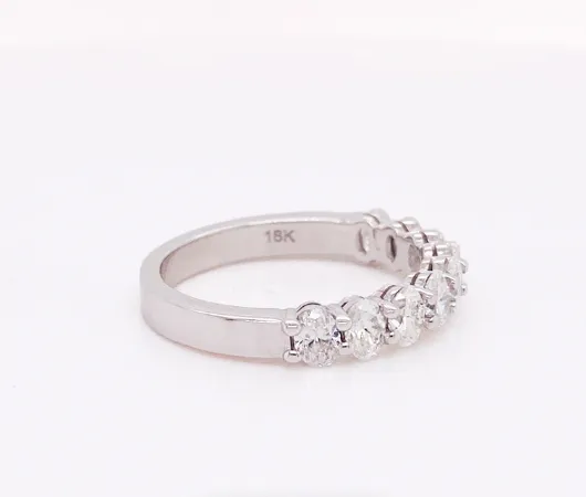 Oval Shaped Diamond Half Eternity Band