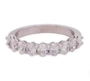 Oval Shaped Diamond Half Eternity Band