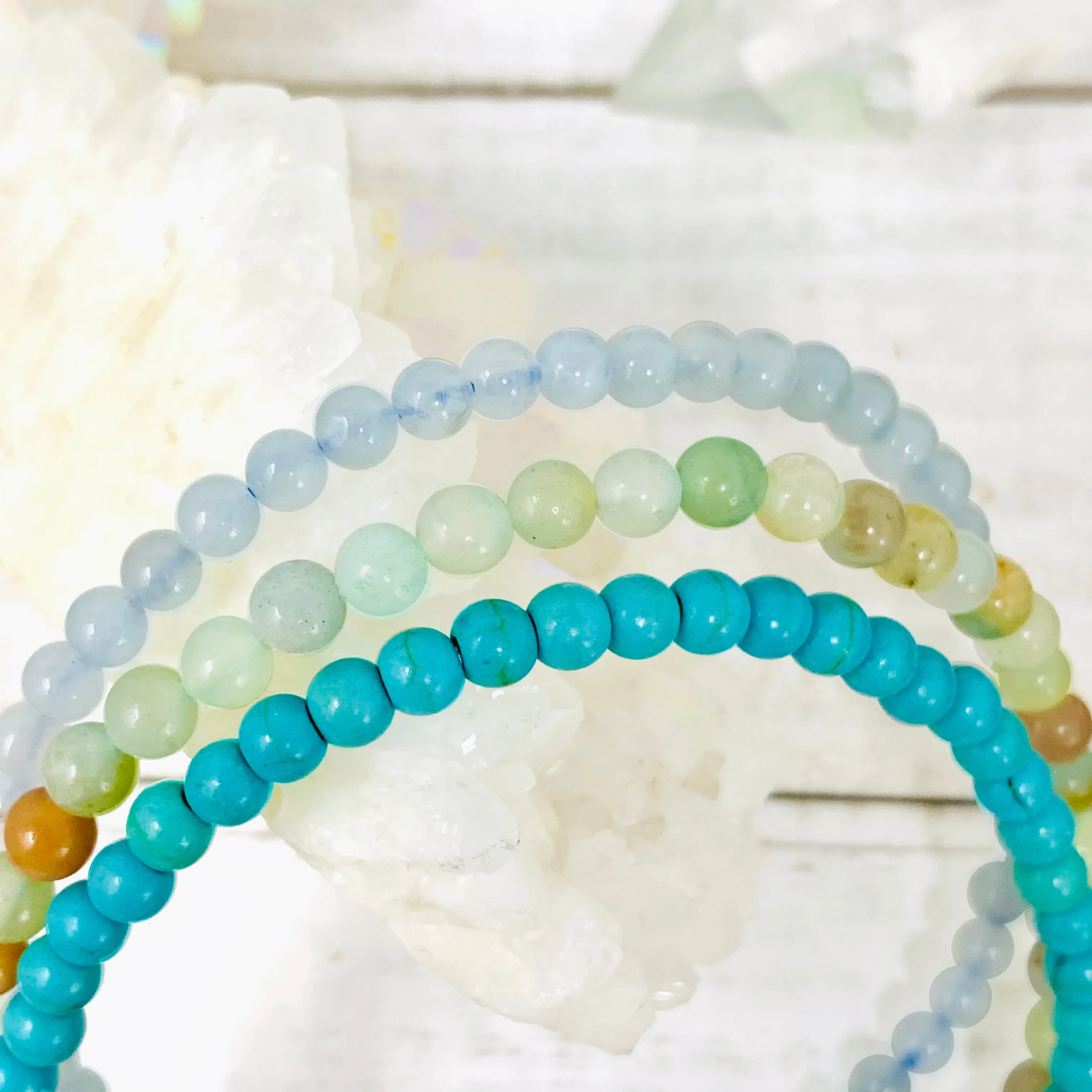 Peace Harmony Stackable Crystal Bracelet Set