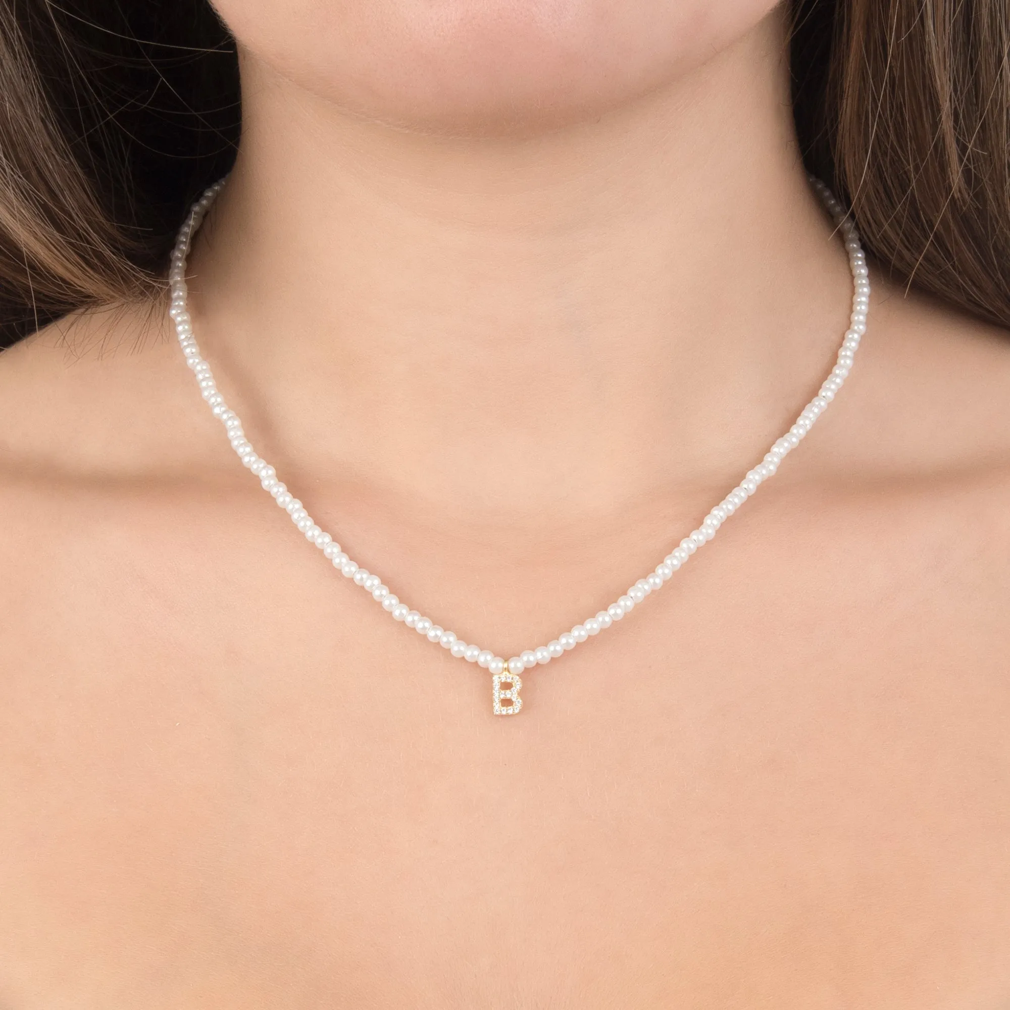 Pearls Initial Necklace